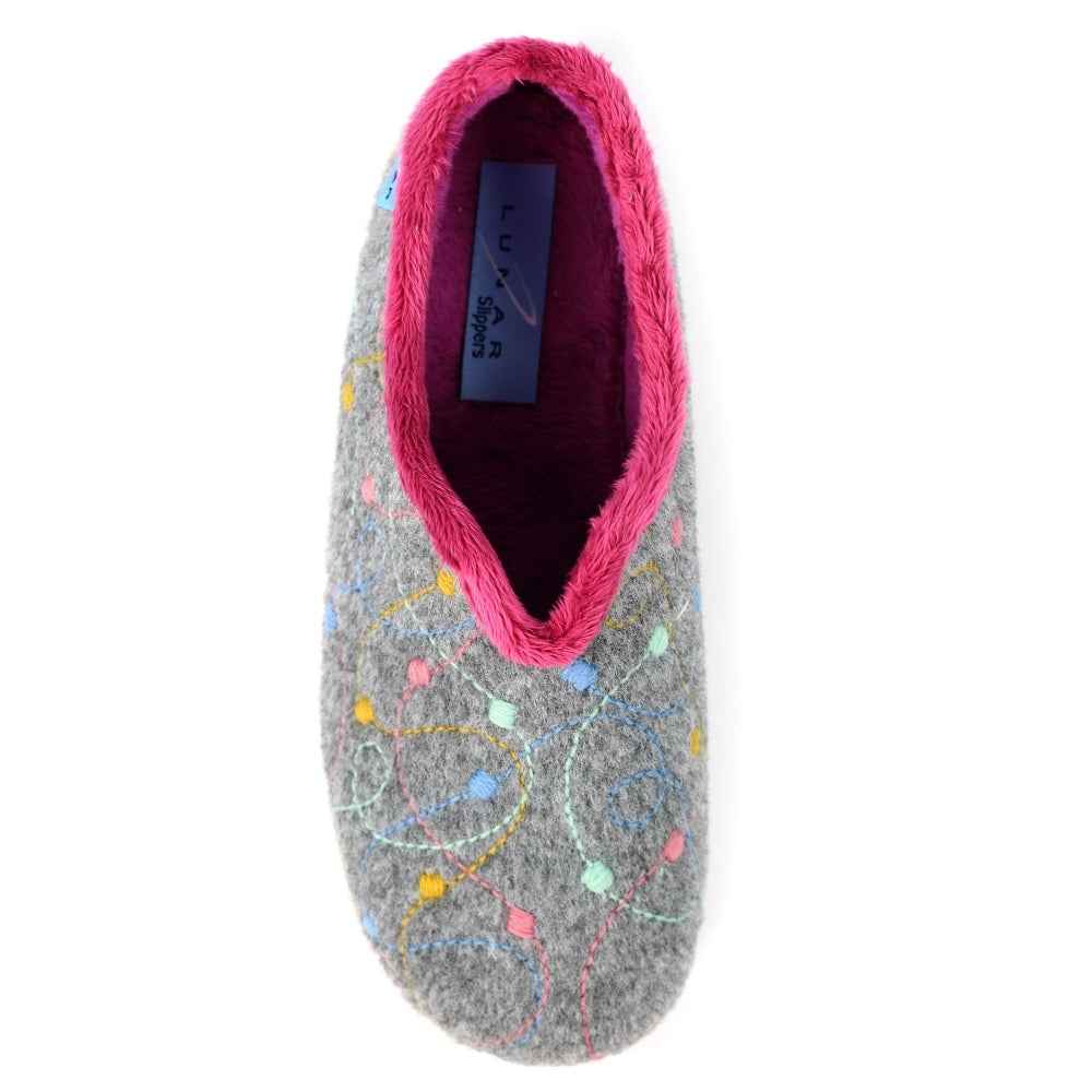 Lunar Helsinki Women's Full Slipper Grey