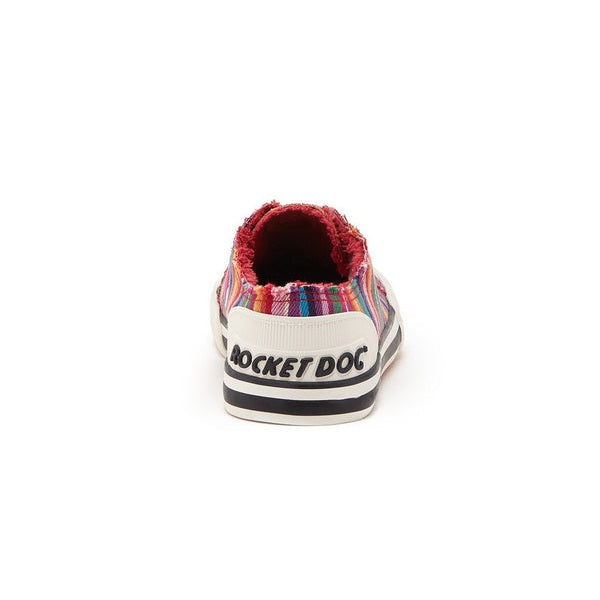 Rocket Dog Jazzin Eden Women's Lace Up Canvas Trainer Red Stripe