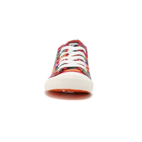 Rocket Dog Jazzin Eden Women's Lace Up Canvas Trainer Red Stripe