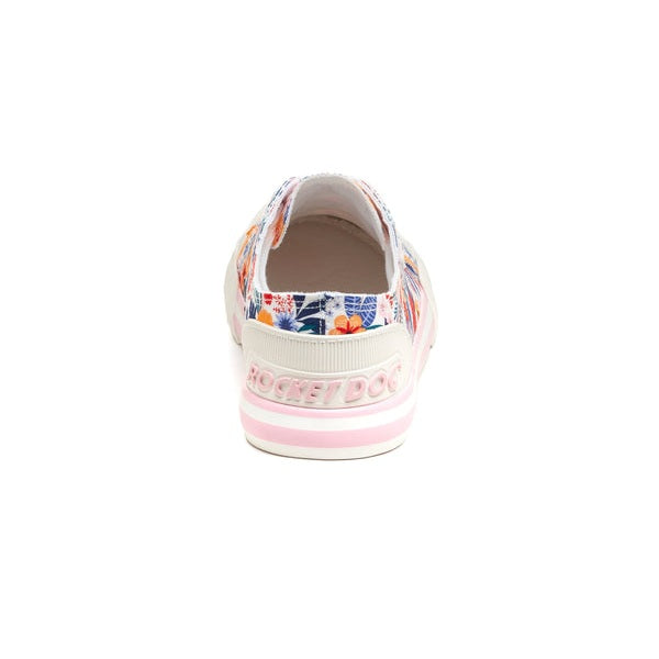 Rocket Dog Jazzin Malden Women's Lace Up Canvas Trainer White Floral