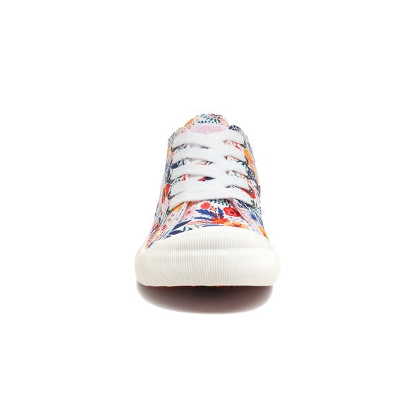 Rocket Dog Jazzin Malden Women's Lace Up Canvas Trainer White Floral