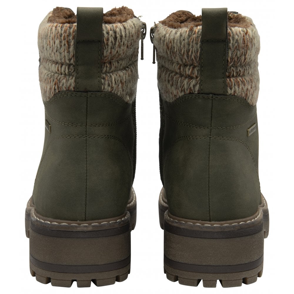 Lotus Stefani Women's Lace Up / Zip Up Ankle Boot Khaki