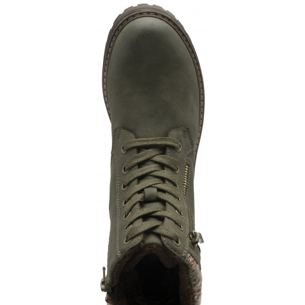 Lotus Stefani Women's Lace Up / Zip Up Ankle Boot Khaki