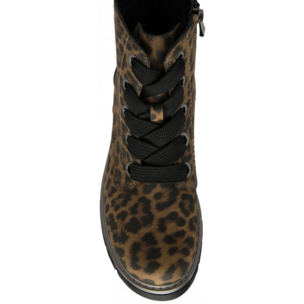 Lotus Jojo Women's Lace / Zip Up Ankle Boot Leopard Print