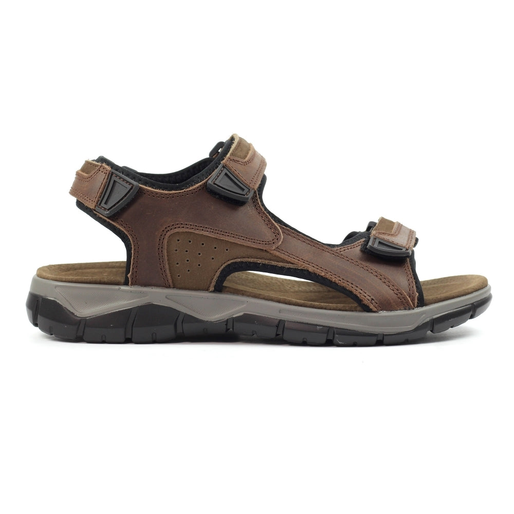 Lazy Dogz Lismore Men's 3 Strap Leather Sandal Brown