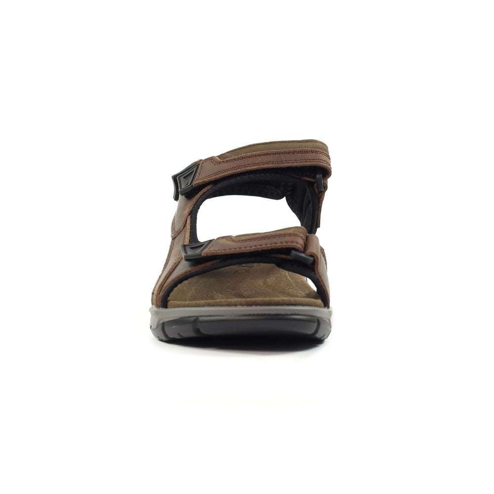 Lazy Dogz Lismore Men's 3 Strap Leather Sandal Brown