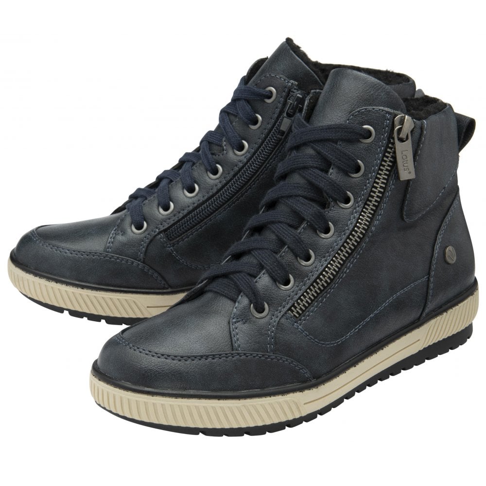 Lotus Bellatrix Women's Lace Up / Zip Up Ankle Boot Navy