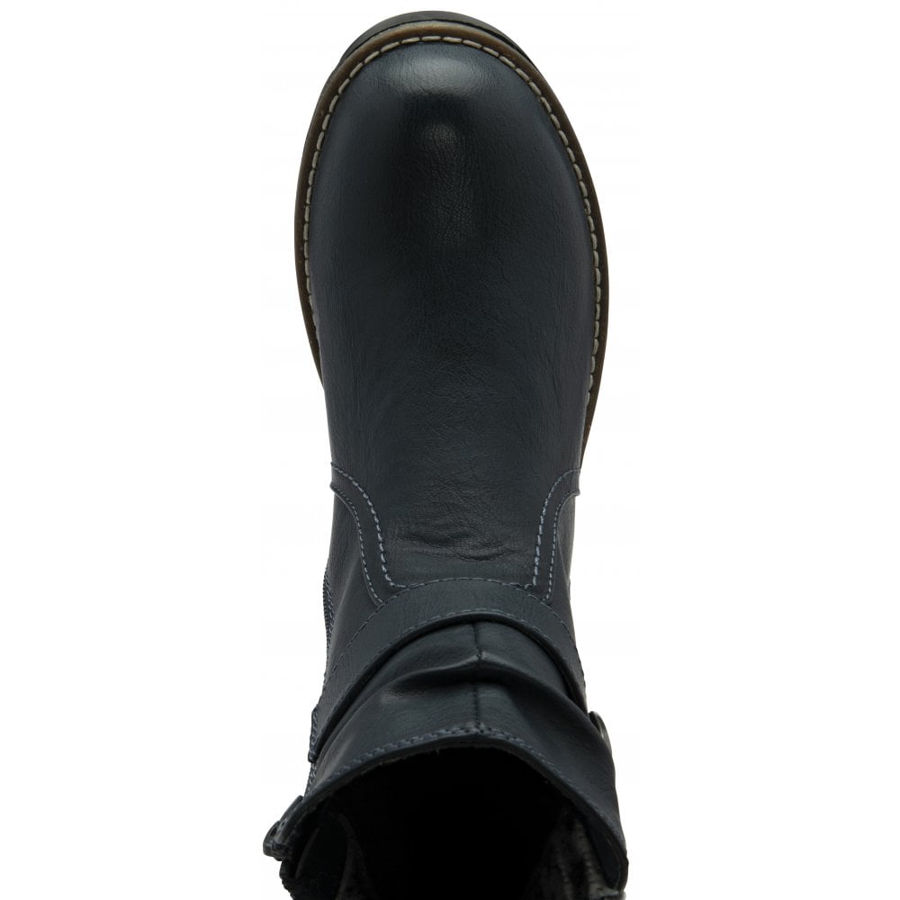 Lotus Triana Women's Zip Up Biker Style Ankle Boot Navy