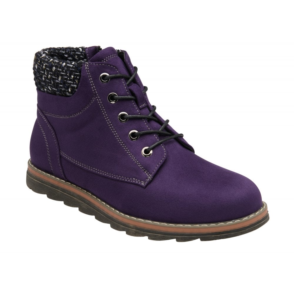 Lotus Drew Women's Lace / Zip Up Ankle Boot Purple