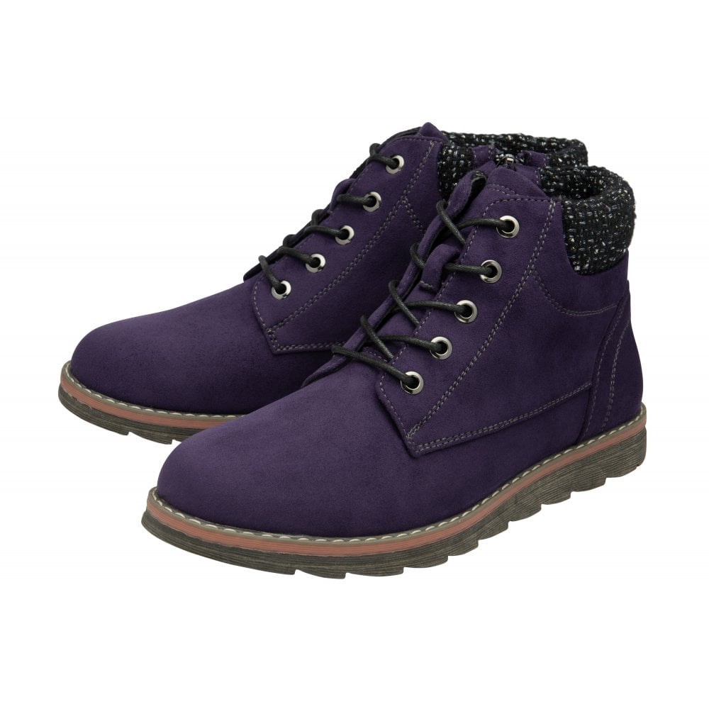 Lotus Drew Women's Lace / Zip Up Ankle Boot Purple