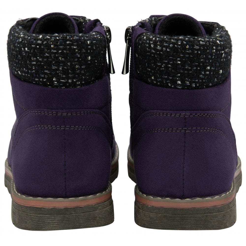 Lotus Drew Women's Lace / Zip Up Ankle Boot Purple