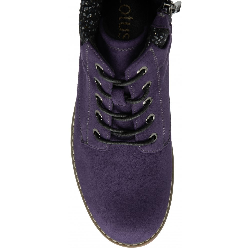 Lotus Drew Women's Lace / Zip Up Ankle Boot Purple