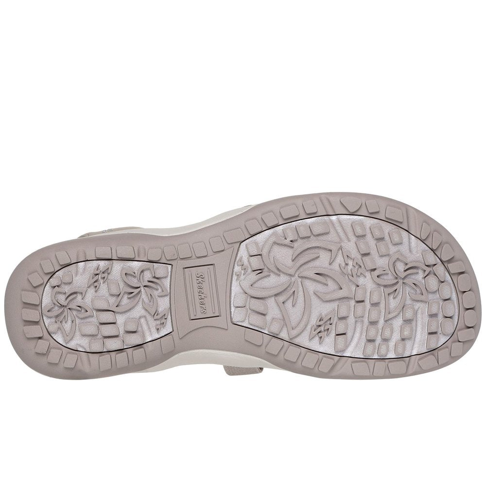 Skechers Reggae Slim Stretch Flex Women's Slip-In Elasticated Strappy Sandal Taupe