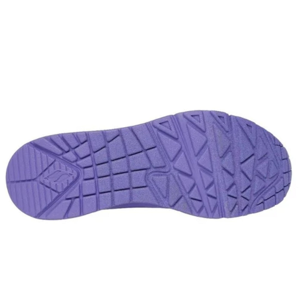 Skechers Uno Spread the Love Women's Lace Up Heart Design Trainer Purple