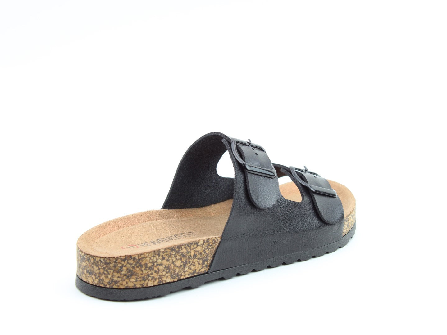 Heavenly Feet Harmony Women's Lightweight Twin Buckle Slip On Mule Slider Black