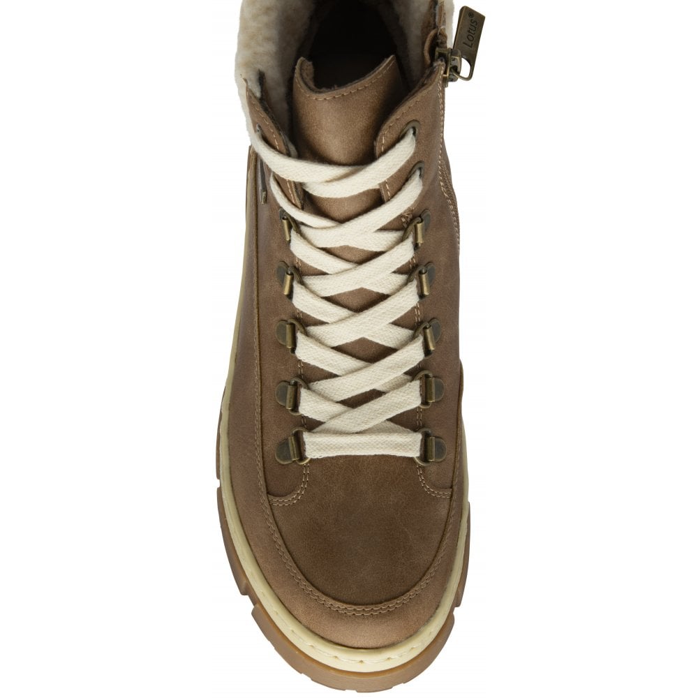 Lotus Conniston Women's Lace Up / Zip Up Waterproof Ankle Boot Tan