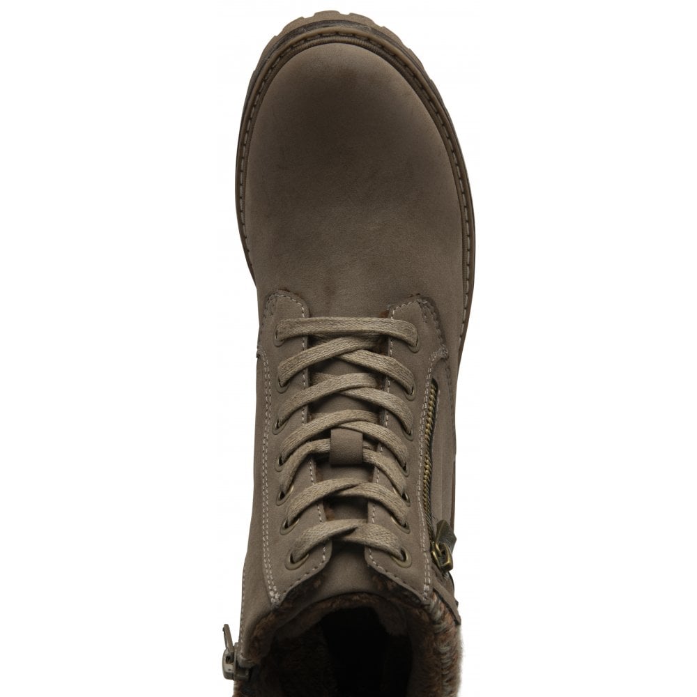 Lotus Stefani Women's Lace Up / Zip Up Ankle Boot Taupe