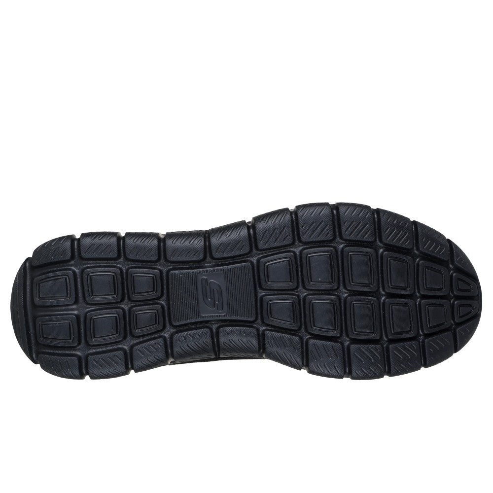 Skechers Track Ezral Men's Slip In Leather & Mesh Lace Up Memory Foam Trainer Black