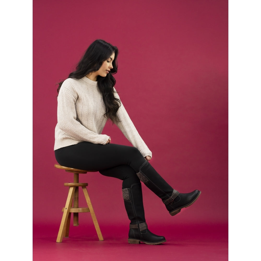 Lunar Vanna Women's Waterproof Zip Up Long Boot Black