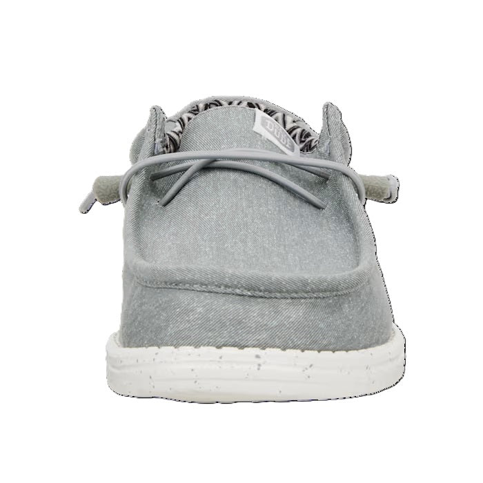 Hey Dude Wally Canvas Men's Slip On Casual Shoe Light Grey