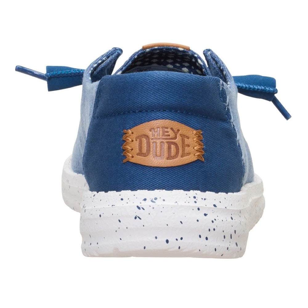 Hey Dude Wendy Chambray Grid Women's Slip On Casual Shoe Ensign Blue