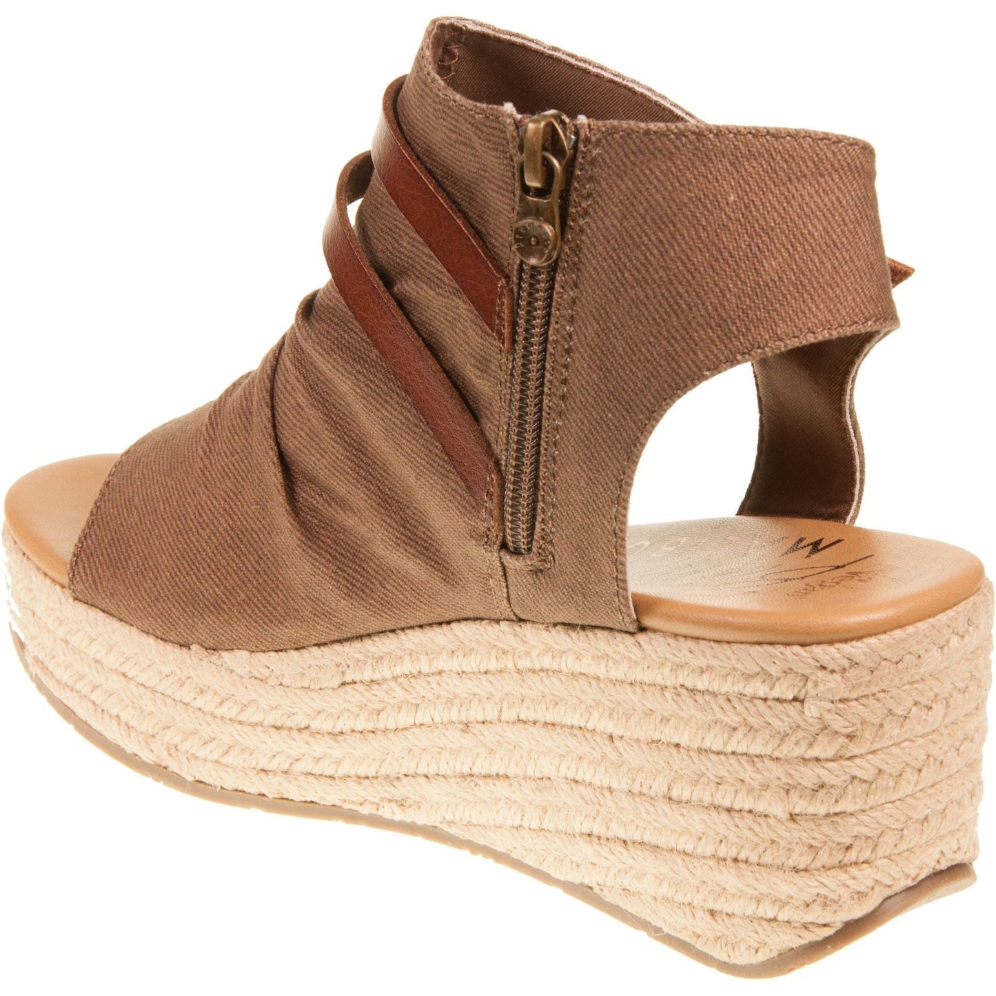 Blowfish Malibu Lacey C Women's Open Toe Espadrille Wedge Sandal Brown Beach
