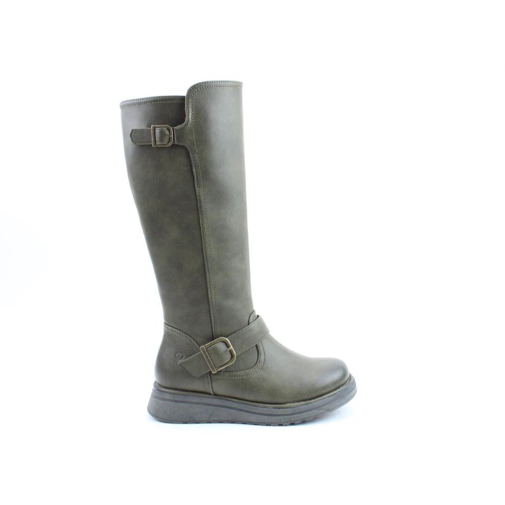 Heavenly Feet Rubymae2 Women's Zip Up Tall Calf Boot Khaki