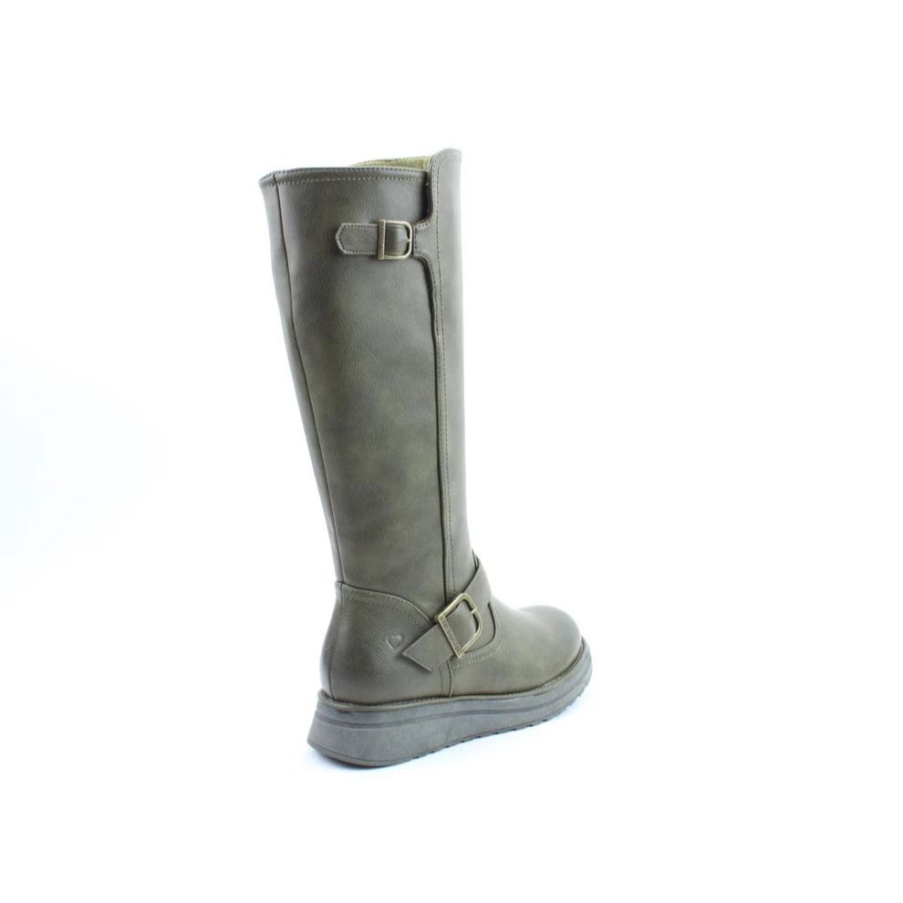 Heavenly Feet Rubymae2 Women's Zip Up Tall Calf Boot Khaki