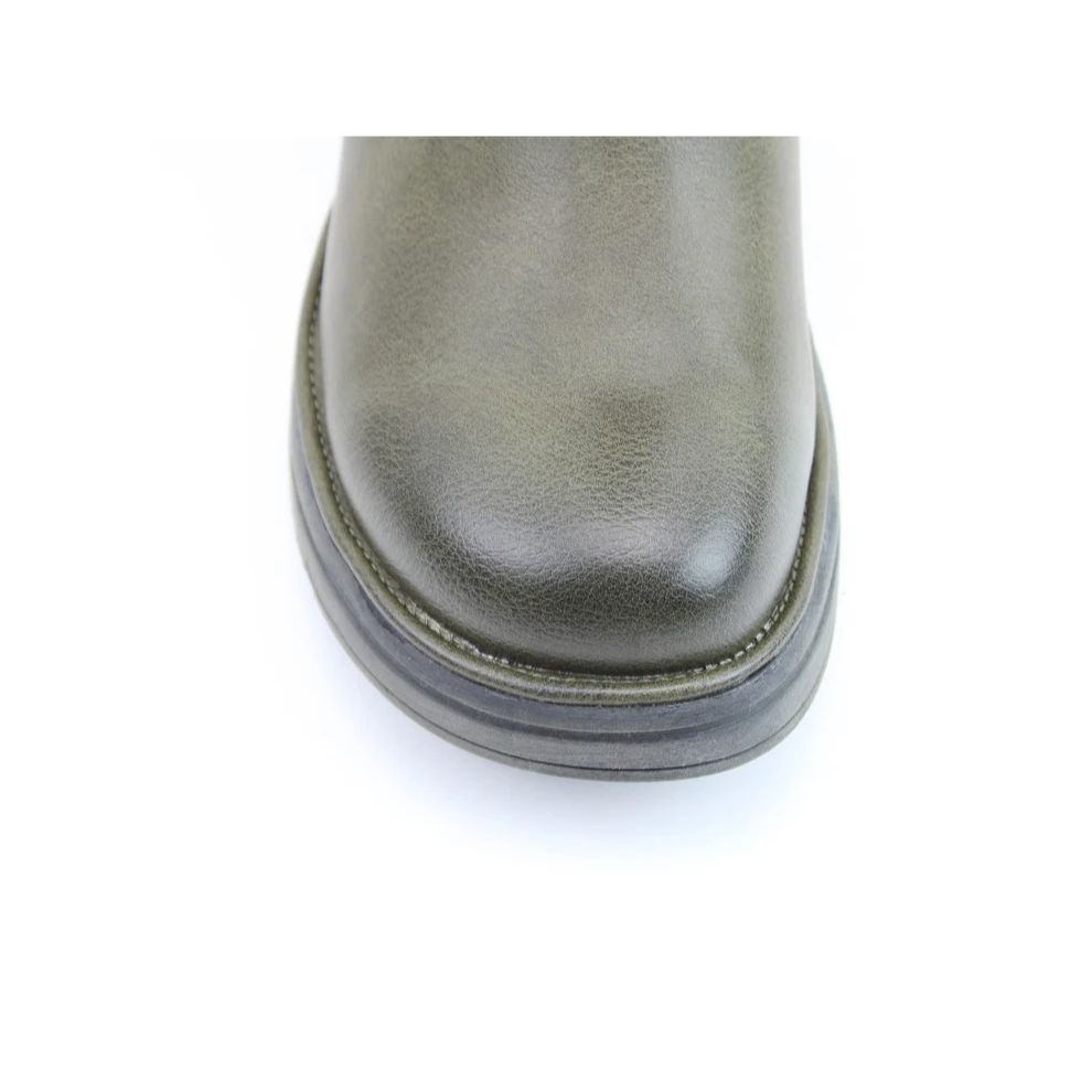 Heavenly Feet Rubymae2 Women's Zip Up Tall Calf Boot Khaki