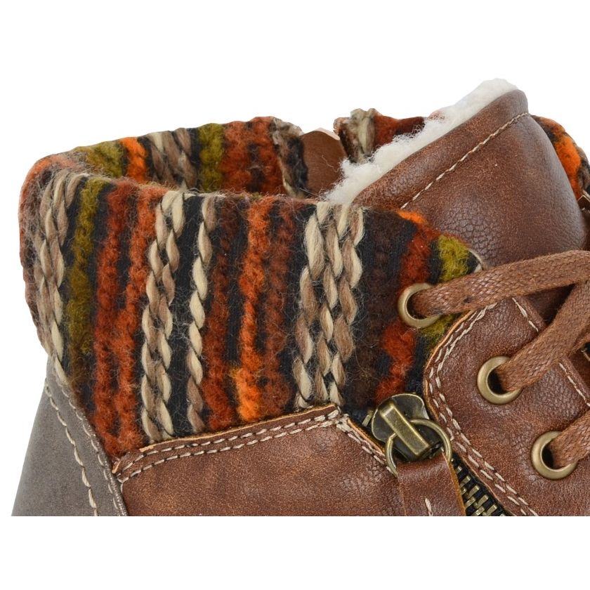 Cipriata Erte Women's Lace Up/Zip Ankle Boot Brown