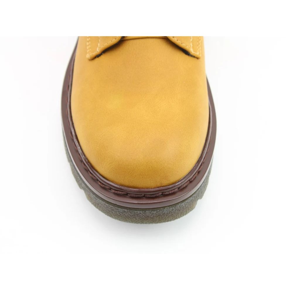 Heavenly Feet Justina2 NBK Women's 8 Eye Lace Up/Zip Up Ankle Boot Camel VEGAN FRIENDLY