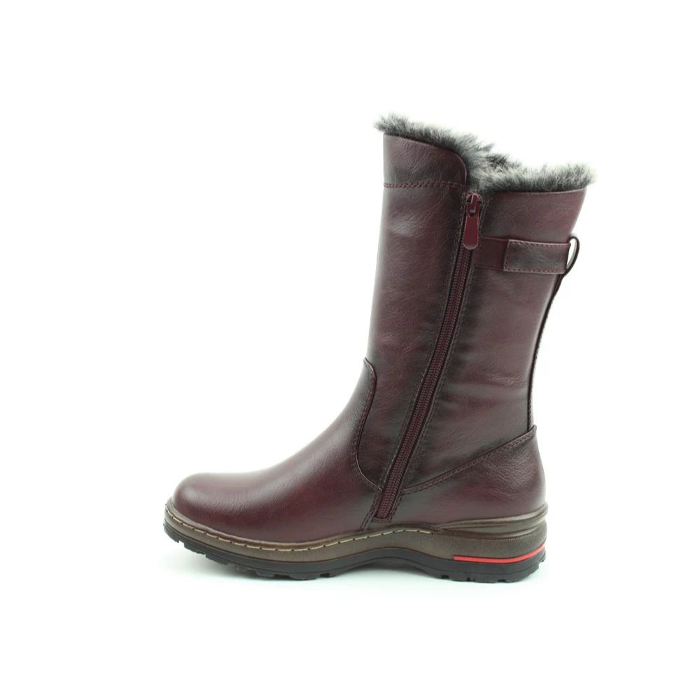 Heavenly Feet Bramble1 Women's Relaxed Mid Calf Boot Burgundy VEGAN FRIENDLY