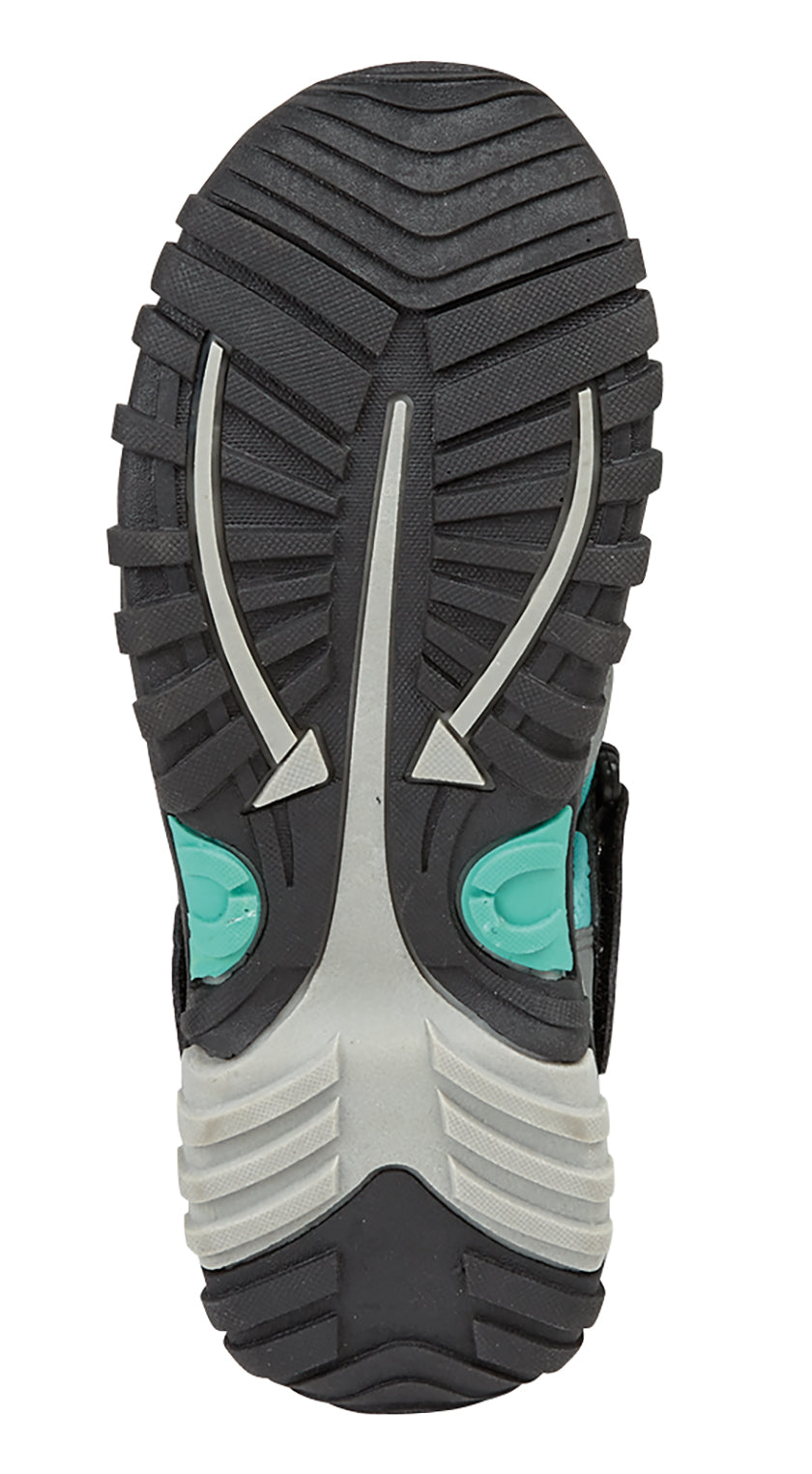 PDQ Ladies Toggle and Touch Fastening Trail Sandal Grey Turquoise