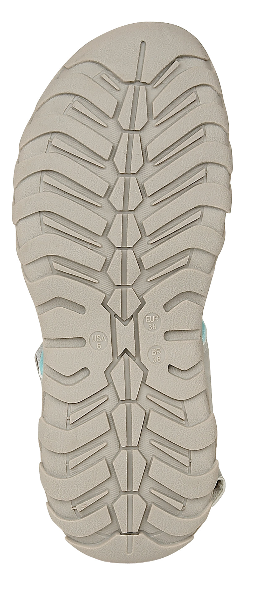 PDQ Ladies 3 Strap Touch Fastening Walking Sandal Navy Grey