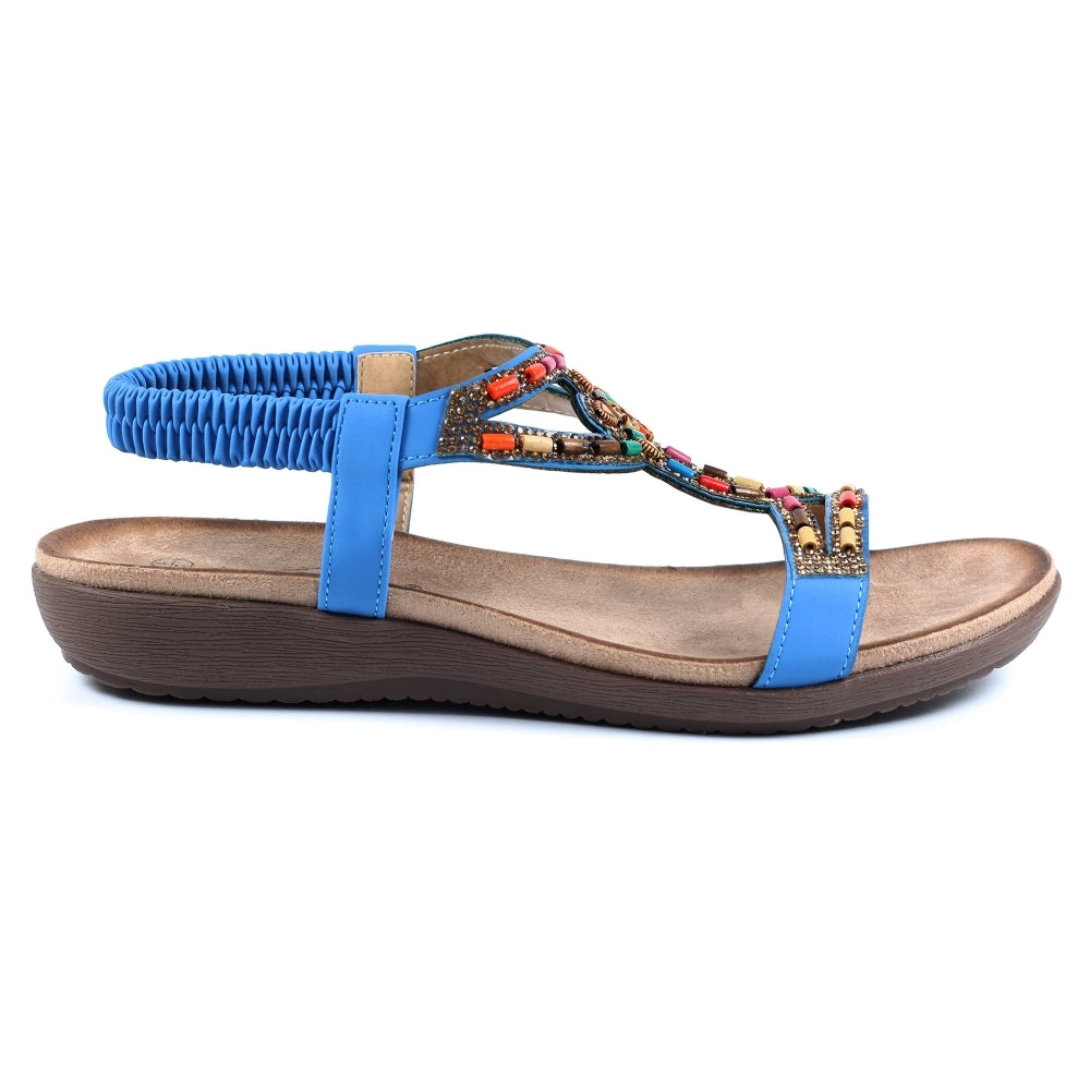 Lunar Mariella Women's Beaded Sandal Blue