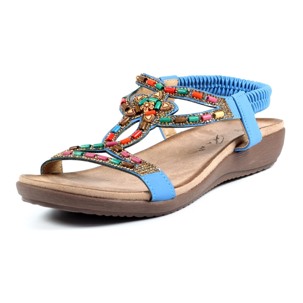 Lunar Mariella Women's Beaded Sandal Blue