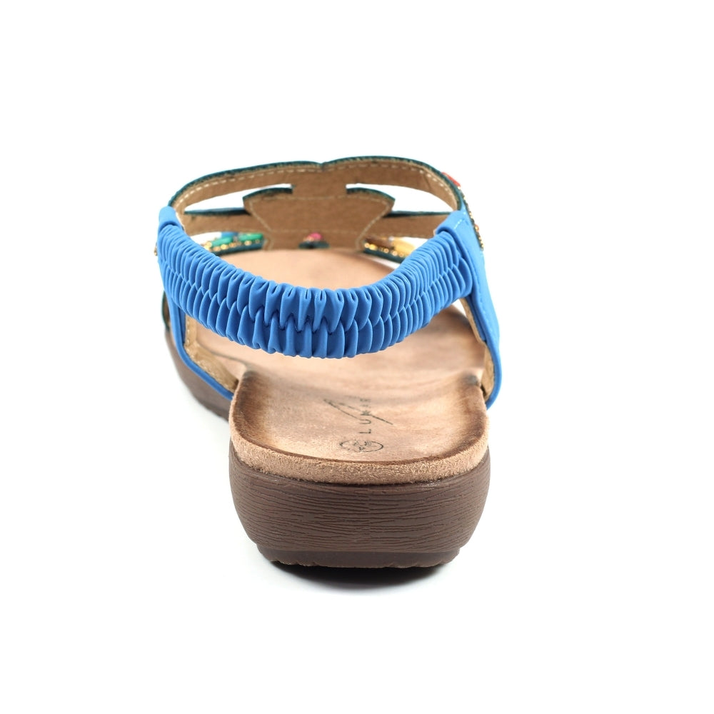 Lunar Mariella Women's Beaded Sandal Blue
