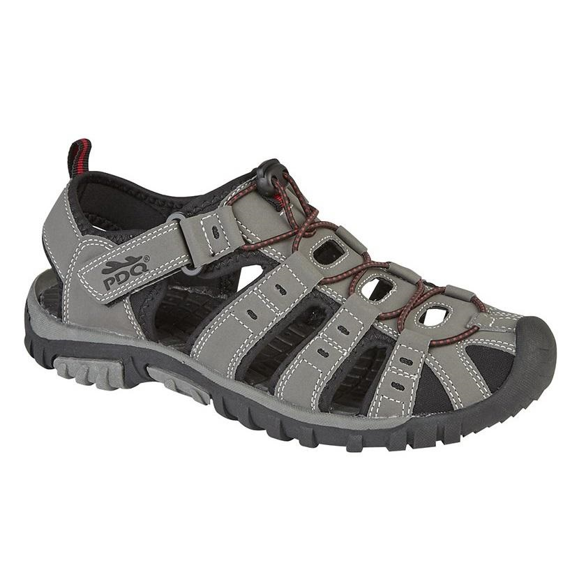 PDQ Men's Toggle and Touch Fastening Trail Sandal Grey