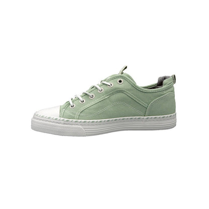 Mustang Florida 1376-308-750 Women's Elasticated Lace Canvas Pump Trainer Pastel Green