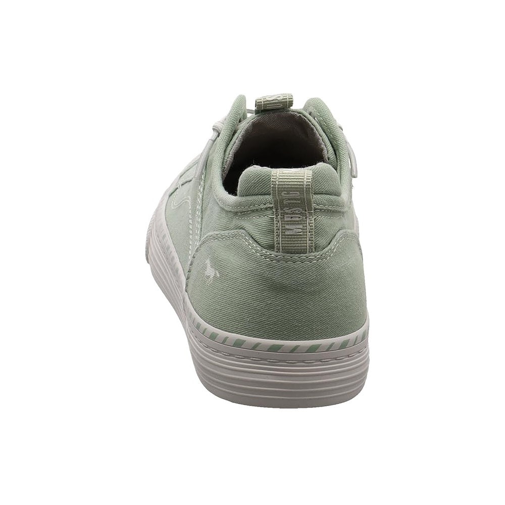 Mustang Florida 1376-308-750 Women's Elasticated Lace Canvas Pump Trainer Pastel Green