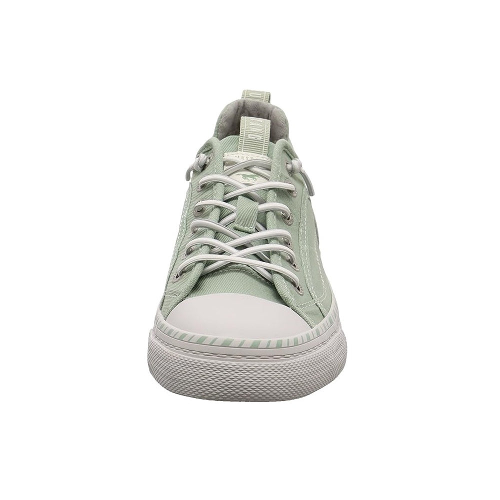 Mustang Florida 1376-308-750 Women's Elasticated Lace Canvas Pump Trainer Pastel Green