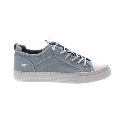 Mustang Florida 1376-308-832 Women's Elasticated Lace Canvas Pump Trainer Pastel Blue
