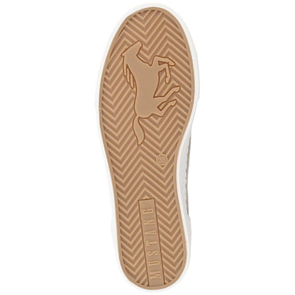 Mustang Hawaii 1376-402-932 Women's Striped Tongue Slip On Canvas Trainer Silver Grey