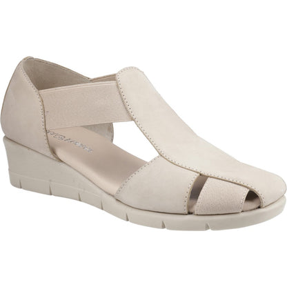 Fleet & Foster Dolly Women's Elastic Slip On Wedge Nubuck Leather Shoe Taupe
