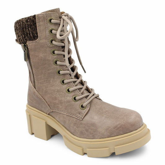 Blowfish Malibu Curfew Women's Lace & Zip Up Vegan Ankle Boot Mushroom