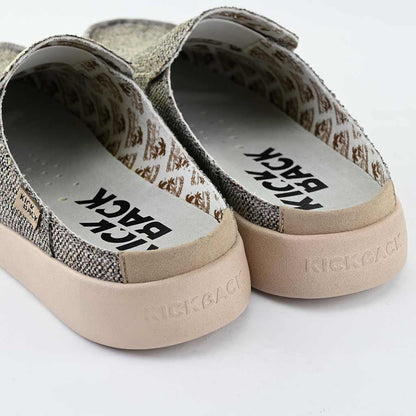 KickBack Barbeach Mule Weave Men's Lightweight Woven Canvas Slip On Shoe Brown