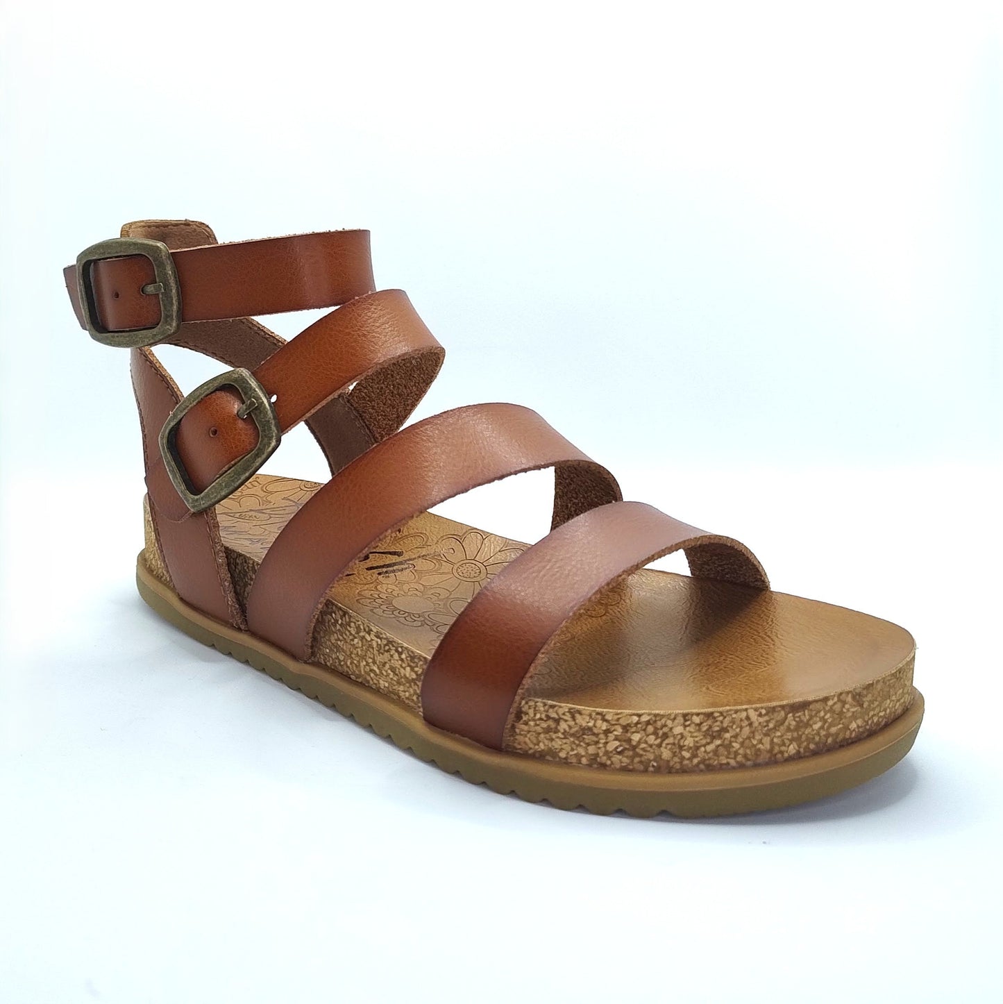 Blowfish Malibu Fancy Women's Vegan Ankle Buckle Platform Gladiator Sandal Scotch Brown