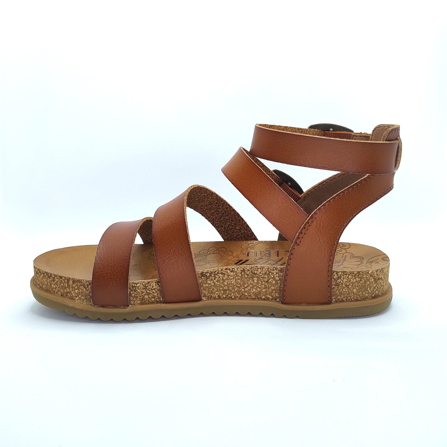 Blowfish Malibu Fancy Women's Vegan Ankle Buckle Platform Gladiator Sandal Scotch Brown