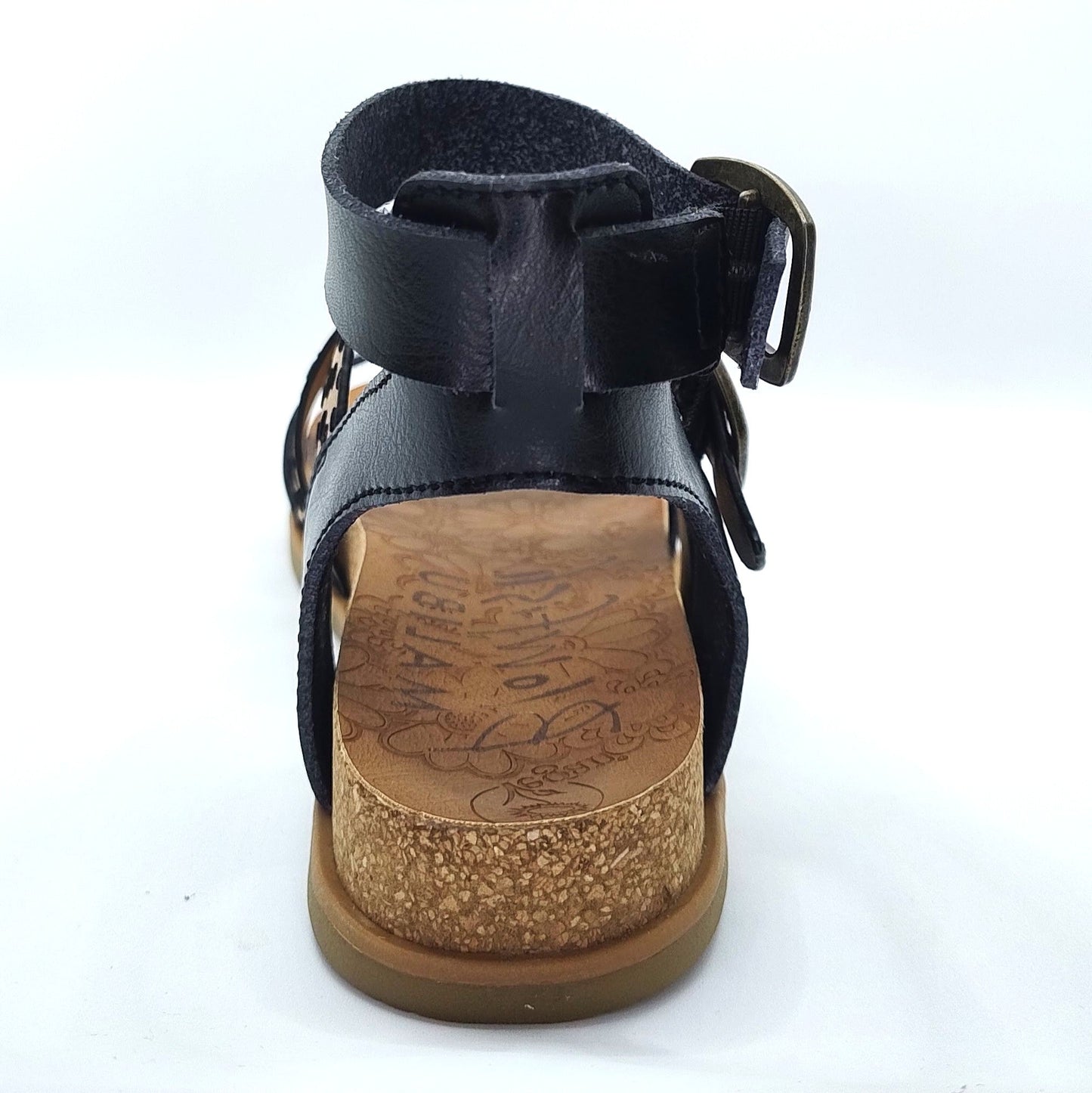 Blowfish Malibu Fancy Women's Vegan Ankle Buckle Platform Gladiator Sandal Black/Pixie Leopard