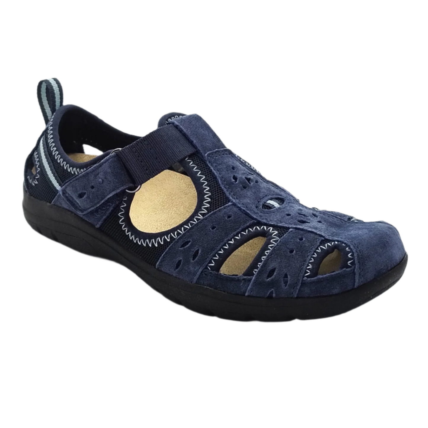 Free Spirit Cleveland Women's Leather Sandal Shoe Navy
